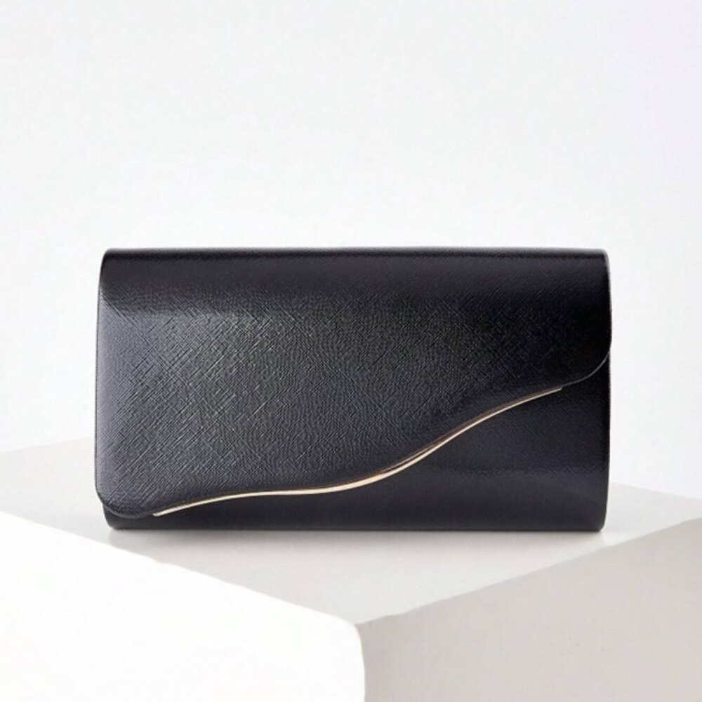 Black Clutch with Gold Accent